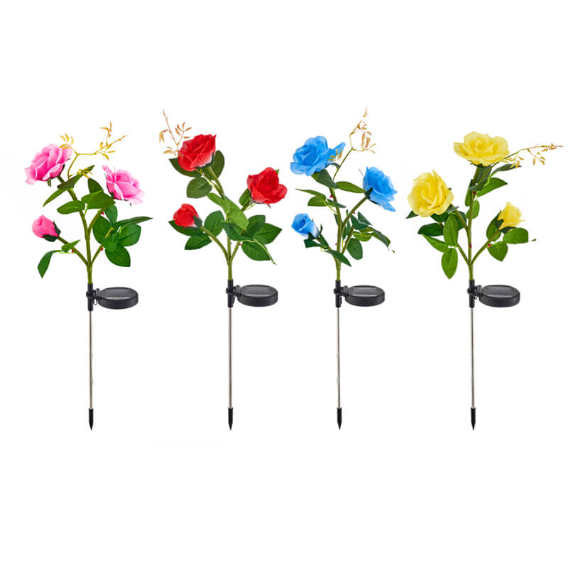 Lorled Rose Solar Lights Outdoor Waterproof Smart Solar Lights Solar Garden Decor