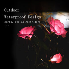 Lorled Warm Light Solar Rose Flower Lights Outdoor Waterproof Solar Powered Exterior Lights