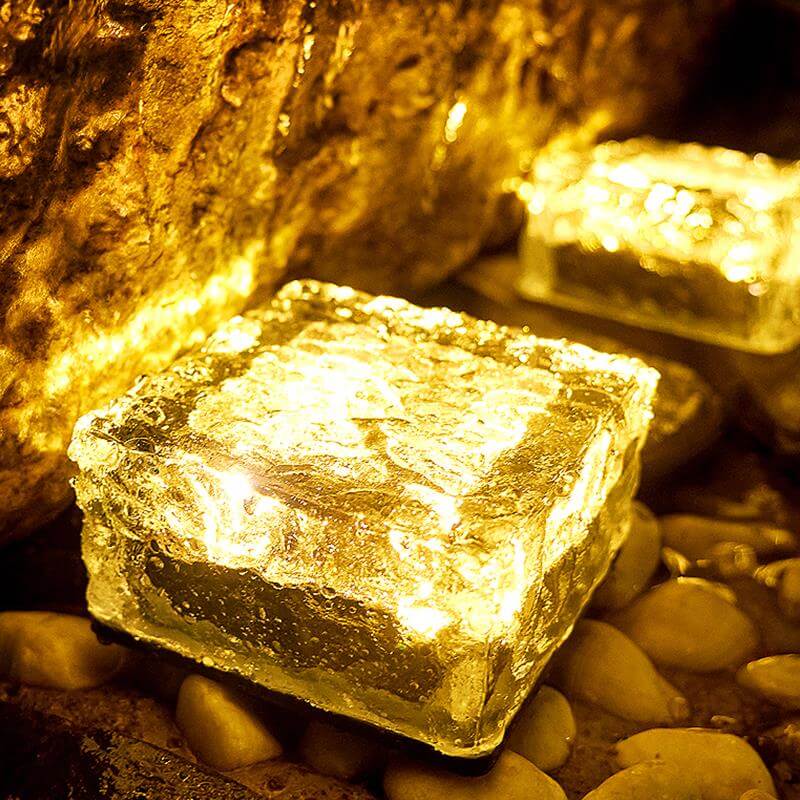 Lorled Ice Cube Lights Pretty Solar Brick Lights Decorative Solar Powered Landscape Lights