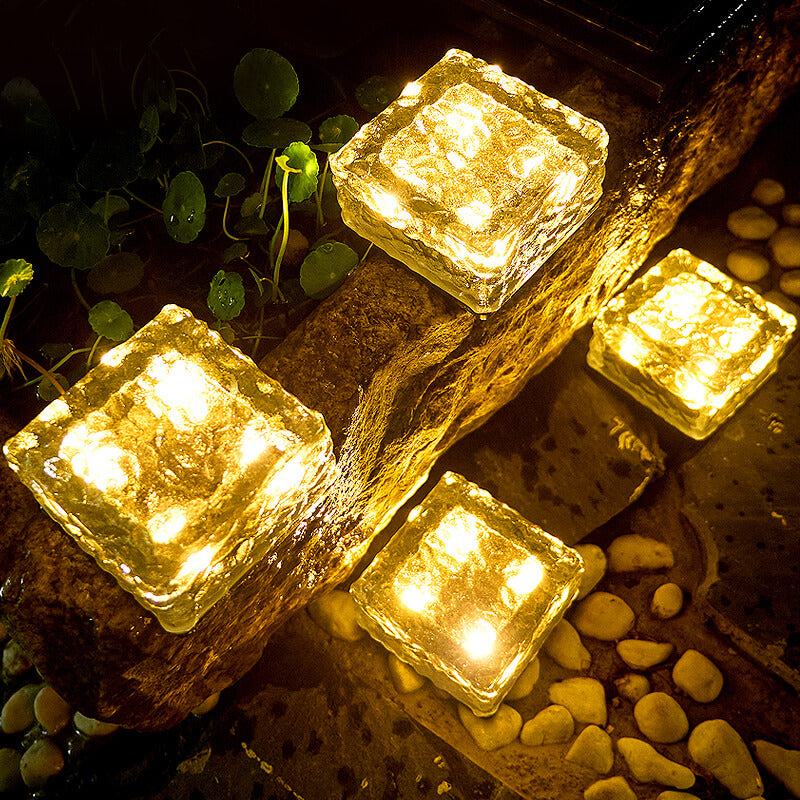 Lorled Ice Cube Light Waterproof Solar Lights Outdoor Solar Brick Lights Solar Decorations