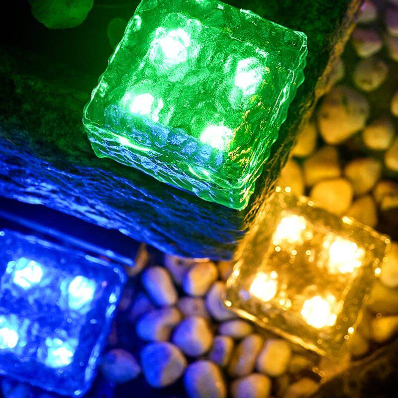 Mr.Go Solar Cube Light, RGB Solar Powered Cube Lamp With Remote/Button Control, Outdoor LED Solar Landscape Light 16 Colors & 4 Modes, Great For Garden Patio Yard Pathway Ambience Lighting (10-inch