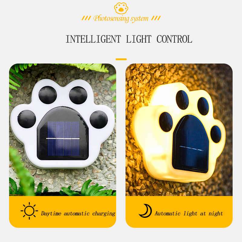 Lorled Waterproof Solar Garden Lights Solar Paw Print Lights