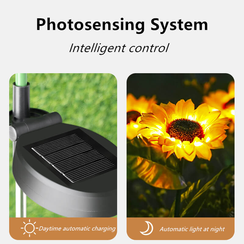 Lorled Solar Sunflower Lights Outdoor Garden Solar Decorations Solar Powered Exterior Lights