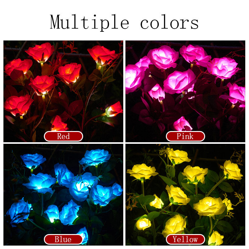 Lorled Rose Solar Lights Solar Flower Lights Outdoor Waterproof Decorative Solar Lights