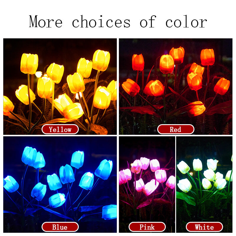 Lorled Solar Outdoor Lights Solar Flowers Lights Outdoor Garden Waterproof Tulip