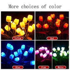 Lorled Solar Outdoor Lights Solar Flowers Lights Outdoor Garden Waterproof Tulip